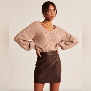 Abercrombie & Fitch Vegan Leather Mini Skirt - Size: M (WITH TAGS)